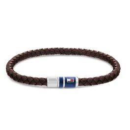 Шкіряний плетений браслет для чоловіків Tommy Hilfiger, коричневий