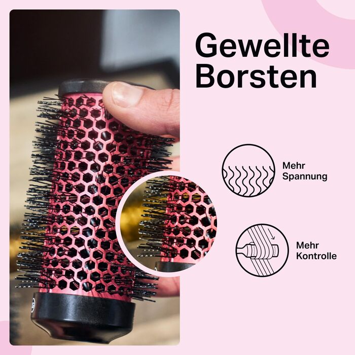 Набір щіток для завивки та об'єму волосся Olivia Garden Multibrush Curlers Kit (4 насадки, знімна ручка), розмір 45 (XS)