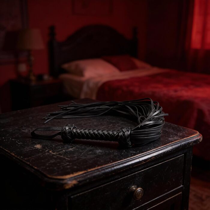 Чорна гумова плеть Rubberfashion 65 см - BDSM аксесуар для пар, іграшка для еротичних ігор