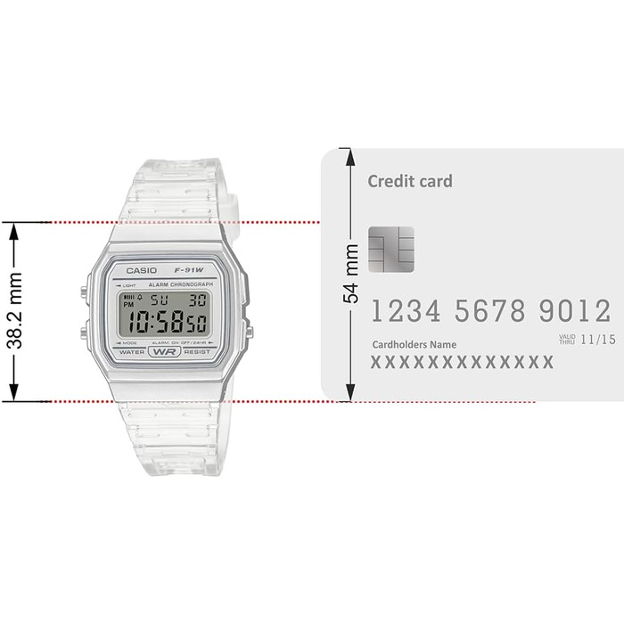 Цифровий унісекс годинник Casio Collection у прозорому корпусі