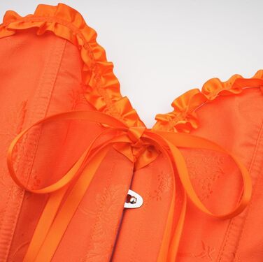 Корсет жіночий KUOSE з нагрудником, великі розміри S-6XL, чорний (30-32, помаранчевий)