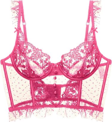 Сексуальний жіночий комплект спідньої білизни: мереживний топ-бюстгальтер без кісточок та прозорі шортики, регульовані бретельки, babydoll, червоний, XL