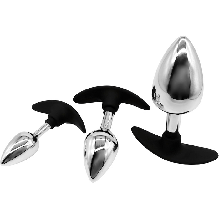 Набір анальних засобів для стимуляції: сталевий Butt Plug, дилататор, масажер простати, для пар, SM bondage