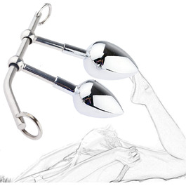 Набір анальних іграшок: металевий анальний дилда, плагін, гачок для стимуляції G-точки та простати. Для чоловіків та жінок (M+L)