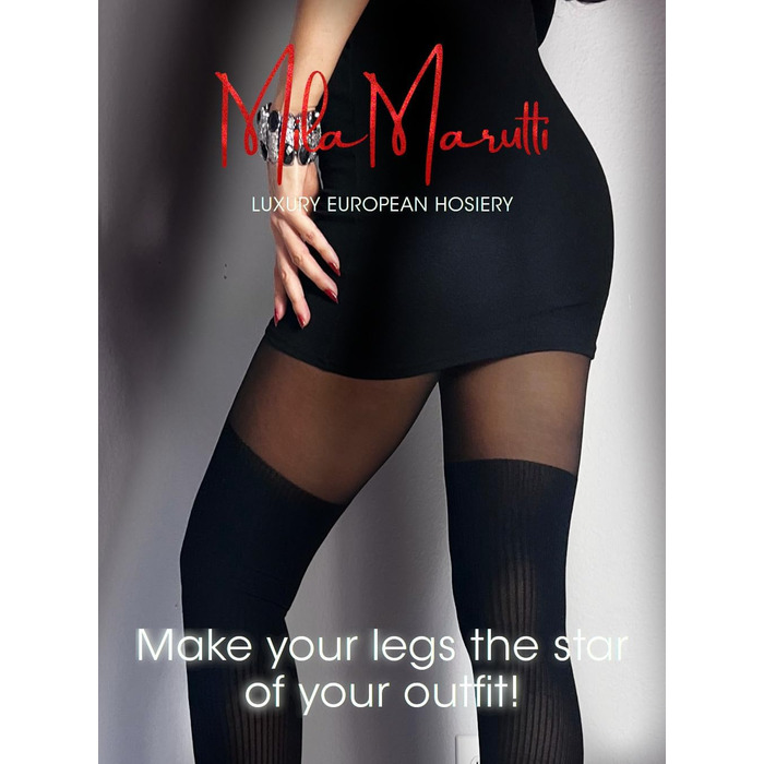 Чорні мереживні панчохи Milamurti з силіконовою стрічкою, висока посадка, XL