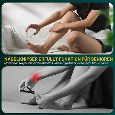 Кусачки для нігтів на ногах FVION для літніх людей – професійні щипці для товстих та міцних нігтів, з подовженою ручкою, великий розмір, сріблясті