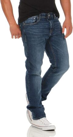Чоловічі джинси Jack & Jones JJIMIKE Tapered Fit синього кольору, завужені, Denim (33W/34L)