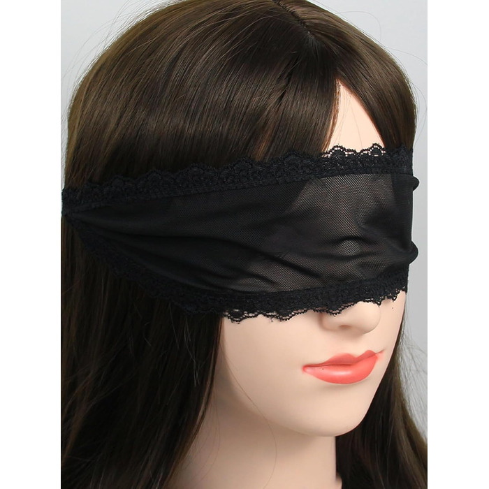 Маска для очей Quizzhe з мереживом - сексуальна маска для сну, косплей, Хелловін, Валентинка (чорна)