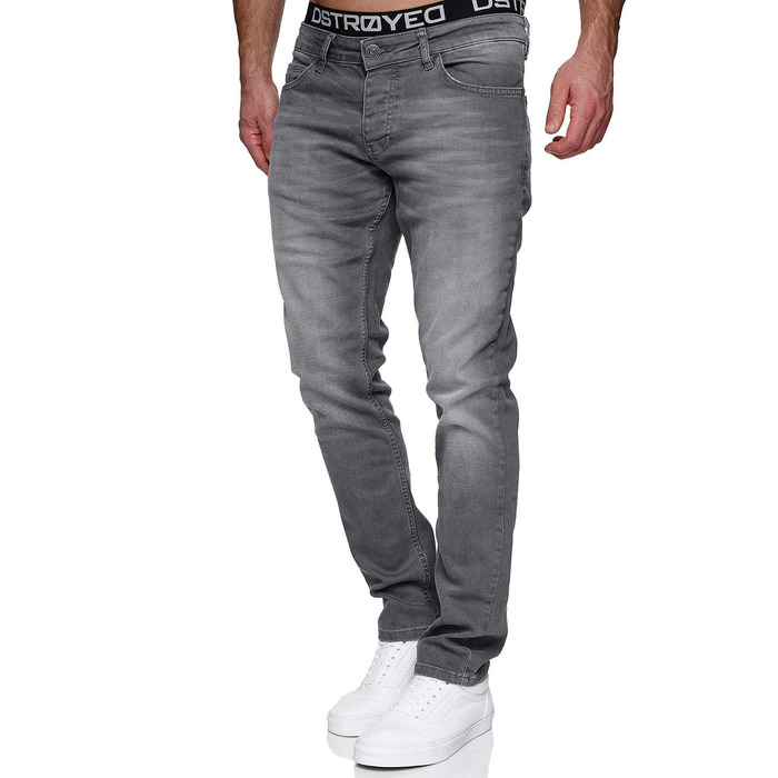 Чоловічі джинси MERISH Slim Fit з ефектом стрейч, дизайнерські денімні штани, сірі (42W / 32L), модель 9148-2100