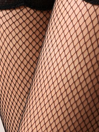 Чорні мереживні панчохи Mila Marutti без шва, довжиною до стегна (3XL), з силіконовою стрічкою