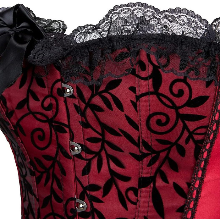 Жіноче корсетне прилягання з атласу/брокату, на шнурівці, корсет з кісточками, розмір S-6XL 32-34, бордовий