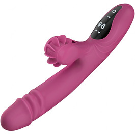 Вібратор для жінок з 9 функціями та підігрівом: Rabbit, стимуляція G-точки, фіолетовий