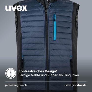 Чоловіча гібридна робоча жилетка Uvex tune-up стібана, темно-синя, розмір L