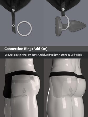 WILDYOU A-String Kilian Plug Tanga XL Чорний - сексуальна білизна для дорослих