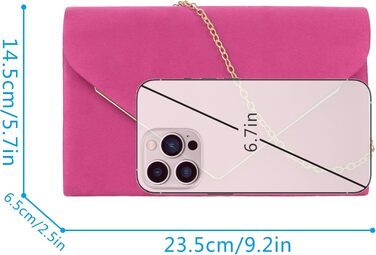 Жіночий оксамитовий клатч-сумка для вечірок та весіль, елегантна сумка-конверт через плече (рожево-червона, арт. 07723)