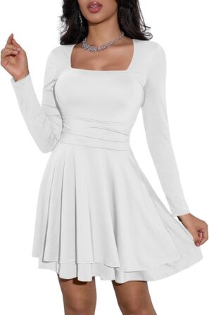 Cicy Bell: міні-сукня з квадратним вирізом та воланами, біла, XL
