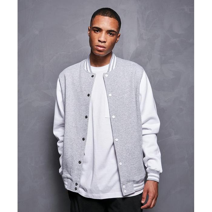 Чоловічий бомбер Build Your Brand Bb004-basic College Jacket, чорно-білий