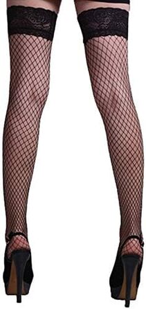 Чулки сітчасті для жінок ZGPjubilant, 2 шт., чорні, безшовні, з силіконовим гумкою, Overknee, універсальний розмір