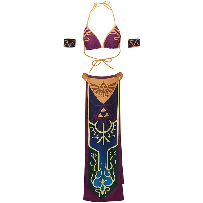 Костюм косплею Принцеси Зельди VEECOOCOS: сексуальний набір нижньої білизни, костюм на Хелловін, сукня 3XL фіолетового кольору