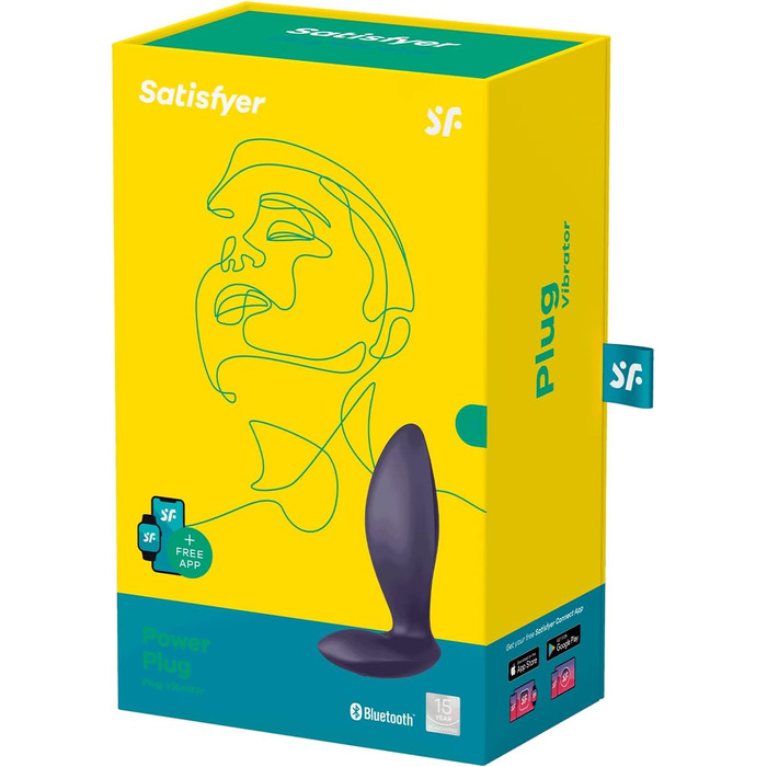 Вібратор Satisfyer Power Plug, анальний вібратор, 9 см, безпечне силікон, водонепроникний (IPX7), керування через додаток