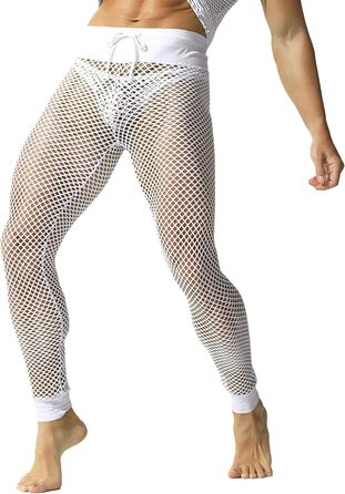 Чоловічі шорти YUFEIDA з сітчастого матеріалу, дихаючі, регульовані, спортивні лосини для чоловіків (Білий, M)