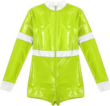 Жіноча еротична білизна GRRKDFQ для косплею, костюм з довгими рукавами, жовтий комбінезон на блискавці, розмір XL