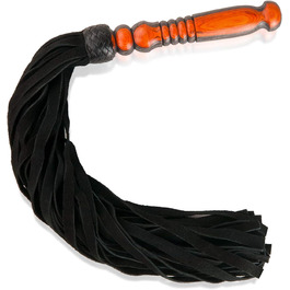 Ручна гефтована батогом з шкіри, 70 см - BDSM, SM, іграшки для дорослих, для чоловіків та домінант - набір для еротики та бондіджу, помаранчево-чорний