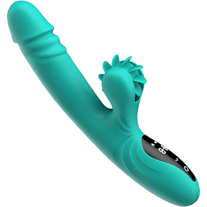 Вібратор для жінок Rabbit з 9 функціями та підігрівом (зелений)