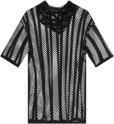 Чоловіча футболка з сітки, прозора, з короткими рукавами та капюшоном, Streetwear, спортивна, чорна