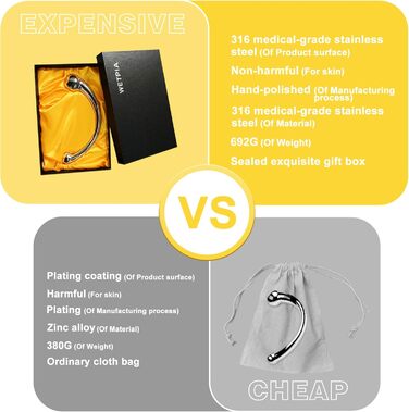 Анальний плаг Doppelkopf з металу для стимуляції G-точки та вагіни, 680г, 1 шт.