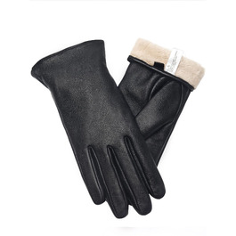 Жіночі шкіряні рукавички vislivin з сенсорними пальцями для зими та водіння, чорні, розмір M