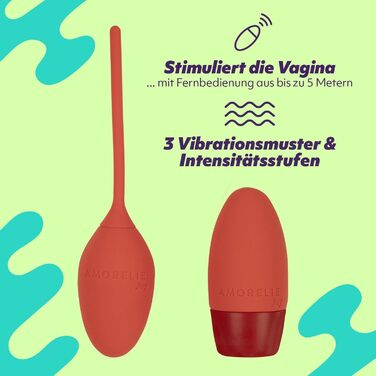 AMORELIE Joy – Вібро-яйце Whirl | з пультом дистанційного керування | з силікону & ABS, червоний