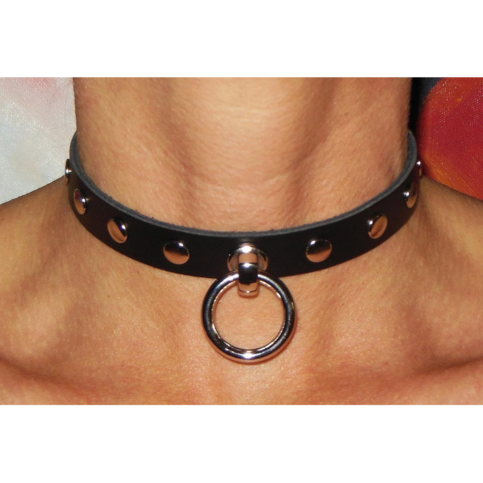 Чорне шкіряне намисто-нашийник Fetisch BDSM Gothic Punk для ролевих ігор, ручної роботи