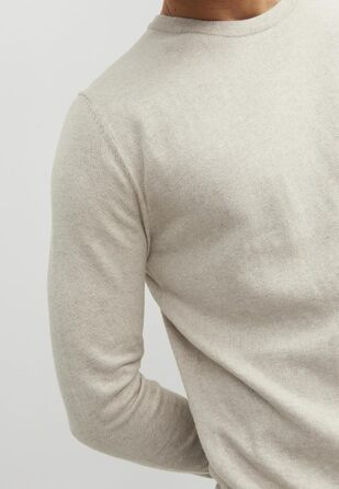 Чоловічий в'язаний светр Jack & Jones Jjeemil Knit Crew Neck Noos, колір Oatmeal (вівсяний)