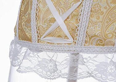Корсет топ бюстєль для жінок, повні розміри, атлас, квіткова мереживо, шнуровка, білий, артикул 2550 (S, 8108Gelb)