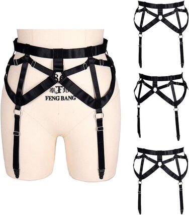 Жіночий корсет-накидка з пряжками, 4 кліпси, на шкарпетки, стилі Harajuku, універсальний розмір, чорний