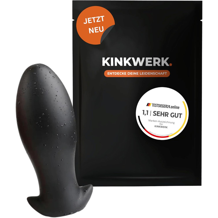 Анальний плаг KINKWERK з м'якого силікону | Преміум якість для початківців та експертів | М'який та комфортний | Високоякісне виробництво | Легко очищувати (M)