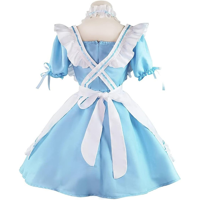 Костюм горничної в стилі аніме: костюм горничної, косплей, костюм на Хелловін, блакитний колір, розмір L