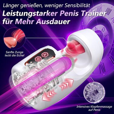 Мастурбатор для чоловіків з вібрацією - набір сексуальних іграшок для чоловіків з реалістичною імітацією орального сексу та вібрацією для головки статевого члена