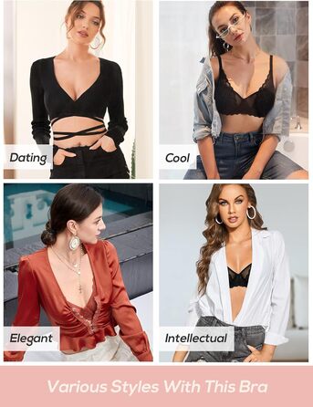 DOBREVA: чорний бюстгальтер з мереживом з кісточками, ефект мінімайзер, великі розміри, сексуальний, з глибоким вирізом, 85E