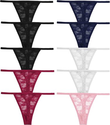 Набір трусиків-танга з мережива FINETOO (10 шт.) для жінок. Сексуальна білизна, трусики, танга, мереживні трусики, S-XL