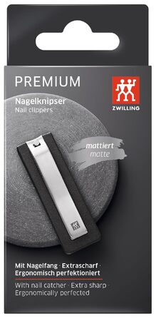 Кусачки для нігтів ZWILLING Premium з контейнером для збору стріжки, ергономічний важіль, вигнуте лезо, чорні, 80 мм