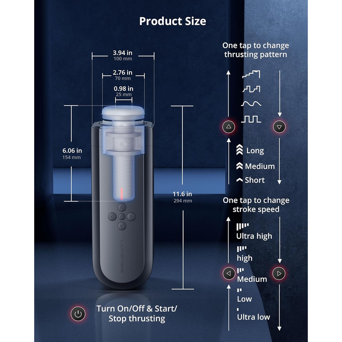 LOVENSE Solace - Автоматичний електричний секс-іграшка для чоловіків з пультом керування, різні режими, для соло та парних ігор