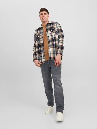 Чоловічі джинси Jack & Jones JJIMIKE Tapered Fit (завужені), великий розмір, чорний денім, 42W / 32L