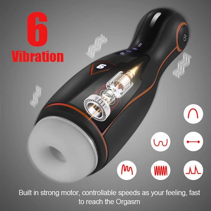 Електричний статевий аксесуар JFRong з нагріванням 45°, тиха вібрація, автоматичний мастурбатор з 4 режимами Blowjob, 6 вібраційними режимами, для чоловіків (білий)