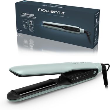 Випрямляч для волосся Rowenta Thermoglide SF5120 з керамічними пластинами, регулюванням температури та поворотним кабелем, синій
