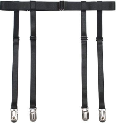 IMOMOTO Пояс для панчіх Simplicity, стрічка, універсальний розмір, чорні гусячі кліпси, 4 ремінці