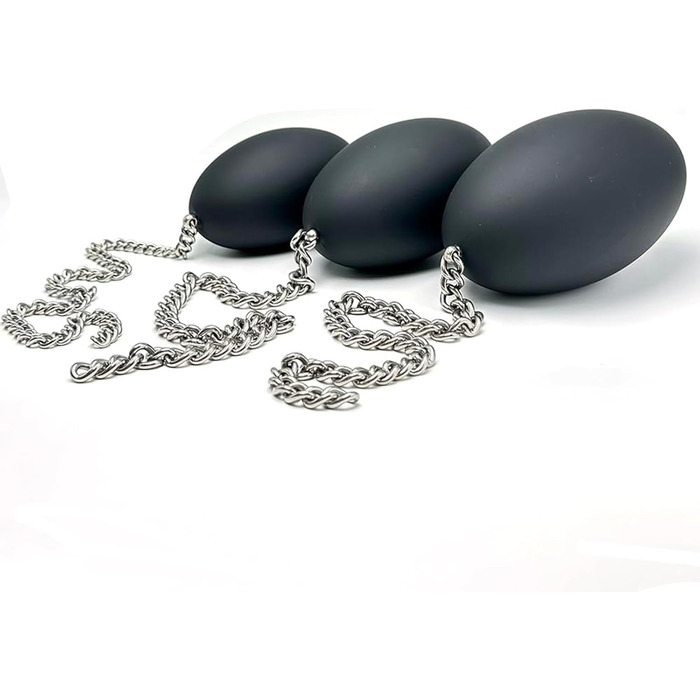 Анальний плаг з нержавіючої сталі з ланцюжком, анальний м'яч, кулі для ануса, великі овальні анальні плаги, анальні кулі трьох розмірів, анальний дилататор з великим анальним м'ячем. Іграшки для дорослих для чоловіків та жінок (M)