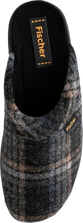 Чоловічі домашні капці Fischer у клітинку, сірі, розмір 43 EU (арт. 204602)