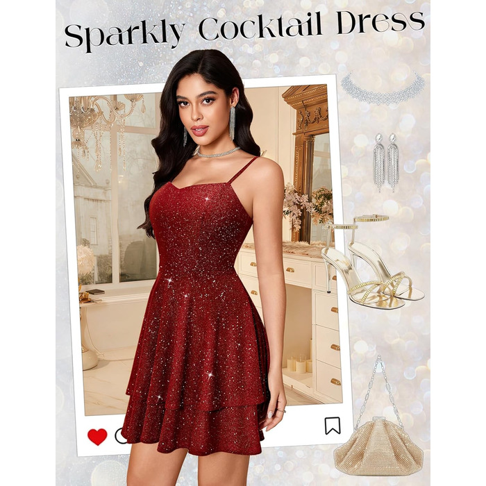 Сукня вечірня бальна для підлітків Meetjen, на бретелях, коктейльна, V-подібний виріз, A-силует, сукня для випускного (XXL, Бордовий)